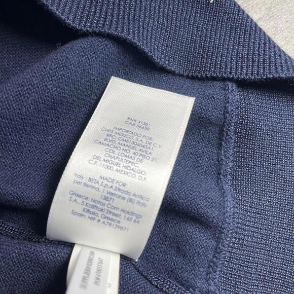 NWT Chaps Womans Cropped Medium Sweater Navy Blue Cardigan Medium $59 Retail - Picture 7 of 9